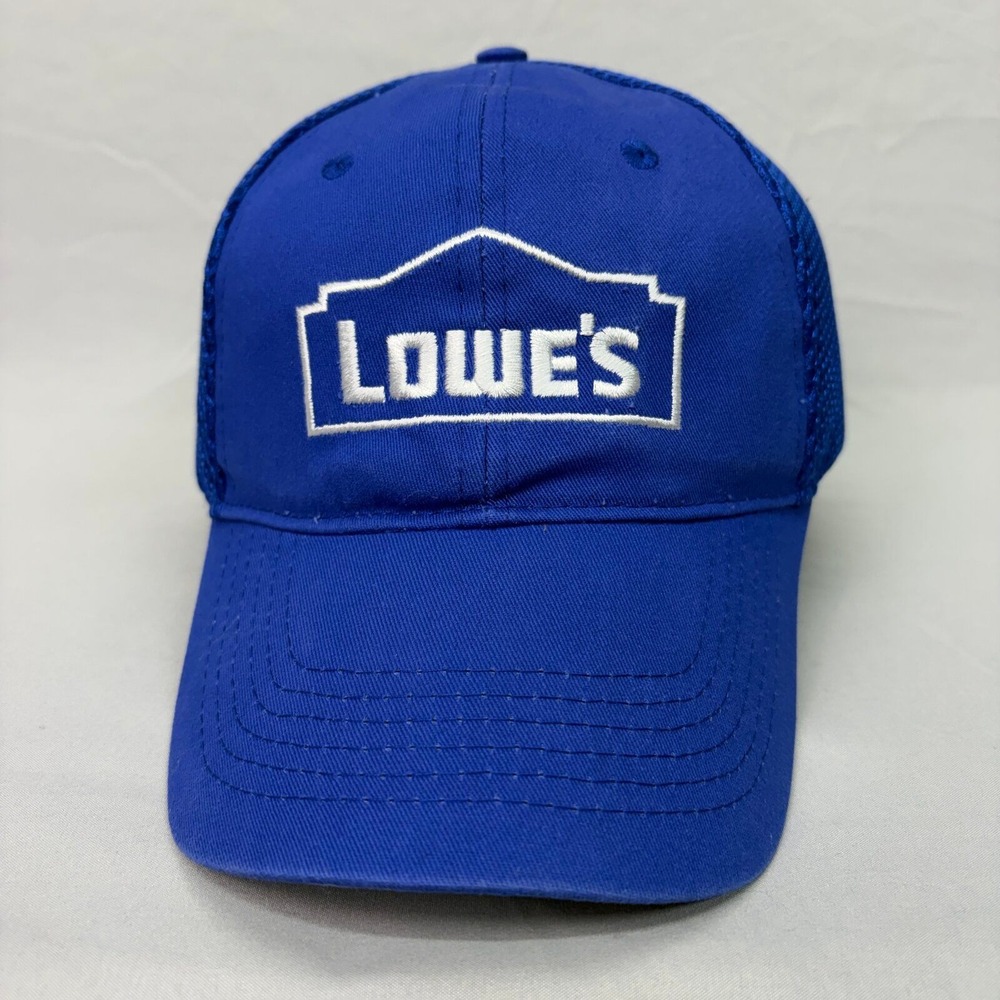 Lowe's Trucker Hat Home Improvement Men OS Blue Mesh Back Adjustable Cap